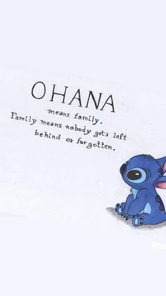 an image of a cartoon character with the words ohana on it