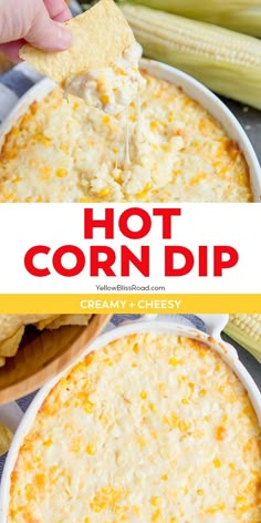 the cover of hot corn dip