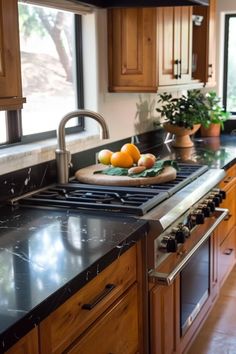 the kitchen counter is clean and ready to be used as an appliance for cooking