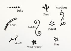 the different types of flowers and their names on a white board with black lettering that says,