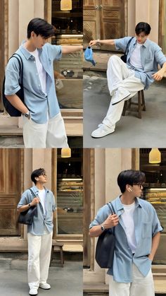 Boys Farewell Outfit, Basic Outfit For Men, Boys Dressing Style Casual, Event Outfit Men, Casual Poses Male, Oldmoney Men Outfit, White T Shirt Outfit Men, Male Aesthetic Outfit, Summer Outfits For Guys