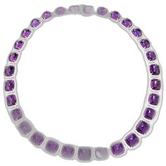 Formal Purple Gemstone Necklace, Exquisite Formal Amethyst Necklace, Formal White Gold Amethyst Necklace, White Gold Amethyst Necklace For Formal Occasions, Exquisite Amethyst Necklace For Formal Occasions, Luxury Amethyst Necklace For Formal Occasions, Luxury Purple Necklaces For Anniversary, Formal Fine Jewelry Amethyst Necklaces, Luxury Purple Necklace For Anniversary