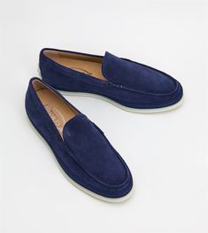 Slip-ons in velvety suede with stamped Tod's monogram, exposed stitching, woven crafted cord appliqued to the bottom of the shoe and rubber outsole with embossed rubber pebbles. Designer Suede Loafers With Textured Sole, Elegant Suede Sneakers With Stitched Sole, Mens Slip Ons, Tods Shoes, Flat Espadrille, David Jones, Loafers Men, Dress Shoes Men, Oxford Shoes