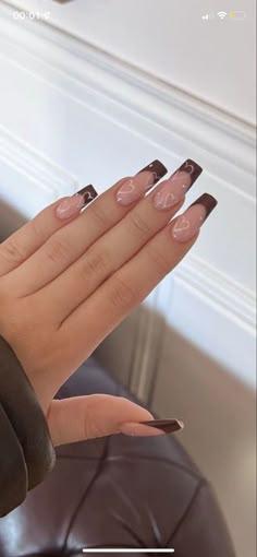 Brown Acrylic Nails, Sassy Nails, Grunge Nails, Basic Nails, Her Nails, Acrylic Nails Coffin Short, Nails 2023, Brown Nails