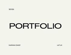 the word portfolio is written in black on a white background