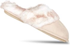 This Jessica Simpson Faux Fur Memory Foam Slipper was designed with style and comfort in mind. The cozy slipper is plush on the inside while having an anti-slip sole to prevent you from sliding or slipping. Machine washable for easy cleaning. Comfortable Slip-on Faux Fur Slippers, Winter Slippers With Soft Sole And Synthetic Material, Winter Slippers With Soft Sole In Synthetic Material, Winter Synthetic Slippers With Soft Sole, Fluffy Synthetic Slippers For Indoor Use, Cozy Beige Slip-on Slippers, Comfortable Flat Faux Fur Slippers, Comfortable Faux Fur Flat Slippers, Comfy Cream Slippers With Cushioned Footbed