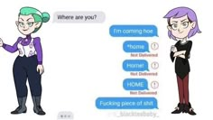 two people standing next to each other with text bubbles above them that says, where are you?