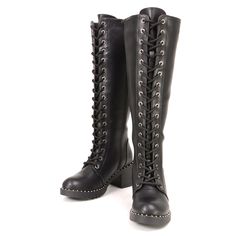 Milwaukee Leather MBL9442 Women's Black Lace-Up Tall Biker Fashion Boots with Platform Heel & Studs Features Made of Synthetic Faux Leather Water Resistant Uppers Tall Boots Anti-Slip Bottom Lace-Up with Inside Zipper for Easy on and off Wear Studded Outsole Milwaukee Signature Hardware Black Gothic Lace-up Boots With Round Toe, Black Studded Winter Platform Boots, Black Studded Platform Boots For Winter, Black Winter Platform Boots With Rivets, Black Lace-up Combat Boots With Rivets, Winter Lace-up Boots With Rivets And Round Toe, Fall Black Lace-up Boots With Rivets, Black Riveted Heeled Boots For Winter, Fall Lace-up Moto Boots With Rivets