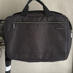 Never Used Briefcase/ Laptop Bag. Modern Rectangular Luggage With Removable Pouch, Gray Rectangular Satchel With Adjustable Strap, Gray Shoulder Bag For Office, Classic Gray Rectangular Bag, Classic Gray Rectangular Bags, Gray Rectangular Office Bag, Gray Satchel With Zipper Closure For Travel, Gray Rectangular Bag With Zipper Closure, Gray Laptop Bag For Daily Use