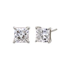 Introducing the Adina Eden Lab Grown Diamond Princess Cut Four Prong Stud Earrings, a perfect blend of elegance and modern technology. Crafted from luxurious 14K gold and 14K white gold, these earrings feature a single princess cut brilliant-cut lab-grown diamond in each stud, available in five carat weights: 0.25 CT, 0.50 CT, 1 CT, 1.5 CT, and 2 CT. With a stunning color grade of G and a clarity of VS1, these diamonds offer exceptional brilliance and purity. Finished with secure post backs and Luxury 14k White Gold White Earrings, Modern Platinum Silver Earrings, Modern Silver Platinum Earrings, Formal 14k White Gold Diamond Earrings With Vvs Clarity, Fine Jewelry Platinum Diamond Earrings For Pierced Ears, Luxury White Diamond Earrings In 14k White Gold, Classic 14k Gold White Bridal Earrings, 14k White Gold Prong Setting Earrings For Anniversary, Classic Bridal Earrings In 14k White Gold