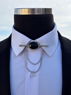 Collar Bar, Shirt Collar Clips, Men's Collar Tie Bar, Shirt Men's Accessories, Man Wedding Accessory, Gifts for Men Atlantis Accessorry Handmade and Stylish, Let It Look Shimmery Every Day! It is suitable for meeting, special day and every day use. The combination of silver metal, gold color makes this Collar Chain a great match to any color shirt like blue, grey, black, white... Our craftsmen make handmade accessories using high quality materials. Mens Wedding Accessories, Collar Bar Shirt, Men Wedding Accessories, Accessories Man, Bar Shirt, Collar Accessories, Slim Fit Suit Men, Collar Bar, Man Wedding