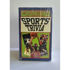 the sports trivia book is on display