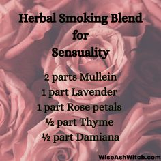 Discover the power of safe, smokeable herbs for love and attraction rituals! Learn how to create enchanting smoking blends using Damiana, Rose petals, Lavender, and more. Perfect for pipe smoking in magical spells to manifest passion, romance, and emotional connection. 🌹✨ #LoveSpells #HerbalMagic #SmokingBlends #Witchcraft #AttractionSpells #MagicHerbs #Rituals #WitchyTips Smokeable Herbs And Flowers, Smokeable Herbs, Herbs For Love, Herbalism Apothecary, Herb Business, Smokable Herbs, Witchy Apothecary, Apothecary Kitchen, Learn A Skill