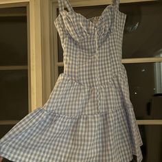 Edikted Basil Cupped Gingham Mini Dress 🩵, worn only once for hoco theme, perfect condition, size: xs, OG PRICE: $48 USD #edikted #minidress #country Gingham Mini Dress, Basil, Gingham, Women's Dress, Mini Dress, Womens Dresses