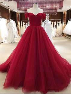 Tulle Prom Dress Long, Prom Dress Burgundy, Off Shoulder Ball Gown, Burgundy Evening Dress, Prom Dresses 2022, Formal Dresses Graduation, Burgundy Prom, Princess Prom Dresses, Dresses Graduation