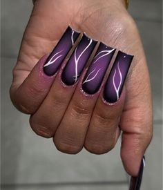 *PLEASE READ* If "Custom" sizing has been chosen, please leave your sizes in the note to seller section before checking out. You can get these nails in any listed shape, any size (extra small, small, medium, large, or custom) and any length (short, medium, long, extra long, and extra extra long). ALL OF MY SETS ARE HAND PAINTED WITH GEL, NOT ACRYLIC. Please note that ACRYLIC can be requested for any set, but will COST MORE than gel. THE MATERIALS LISTED IN EACH LISTING ARE JUST ALL THE MATERIALS I USE AND DO NOT PERTAIN TO  THE INDIVIDUAL SET SPECIFICALLY. Once you place an order, I begin the creating process (All sets are made to order, not pre-made). It takes between 1-10 business days to make your set depending on what is ordered and how many sets. You can get your order quicker by orde Purple Nails Long, Storm Nails, Neon Purple Nails, Purple And Silver Nails, Nails Airbrush, Violet Nails, Pink Purple Ombre, Silver Nail Art, Nails Luxury