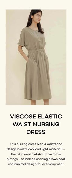 Viscose Elastic Waist Nursing Dress | Konny – Konny Baby Breastfeeding Dresses, Nursing Dresses, Breastfeeding Friendly Dresses, 32 Weeks Pregnant, Maternity Street Style, Breastfeeding Dress, Stunning Style, Dresses Modest, Nursing Dress