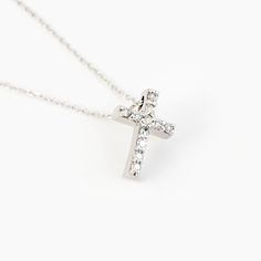 "1- D E S C R I P T I O N Our 14K Solid Gold Diamond Cross Necklace is a stunning testament of faith and fashion. Beautifully designed with real diamonds, this Christian pendant necklace is perfect for women who value elegance and spirituality. It's a meaningful religious jewelry piece that makes an excellent gift for her. Ideal for everyday wear, it's a timeless accessory that complements any outfit. 2- P R O D U C T ∙  F E A T U R E S * Gold material: 14k solid gold * Gold color options: Yello Diamond Cut Diamond Cross Necklace As Gift, Diamond Cross Necklace As A Gift, Cross Necklace With Single Cut Diamonds As A Gift, Cross Necklace With Single Cut Diamonds For Gift, Gift Diamond Cross Pendant Necklace With Single Cut Diamonds, Gift Diamond Necklace With Single Cut Cross Pendant, Gift Diamond Cross Necklace With Brilliant Cut, Elegant Cross Necklace With Diamond Accents In Cubic Zirconia, Diamond Cross Necklace With Brilliant Cut As Gift