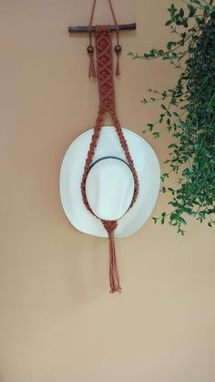 Cowboy Hat Holder. Nice way to display your favorite hat. Cowboy Hat Holder, Hat Holder, Chapeau Cowboy, Macrame Art, Cow Boy, Cowboy Hat, Cowboy Hats, Fiber Art, Macrame