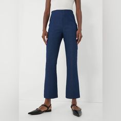 Ordered These And They Are Way Too Small For Me. Would Recommend Them For A Size 14 Or 16. Never Worn. Two White Marks Shown In Third Picture Were There When I Received The Pants. Still Available On The Tuckernuck Website! Great Pant For Spring!!! Fitted Blue Cropped Jeans With Five Pockets, Non-stretch Blue Cropped Leg Pants, Indigo Denim Bottoms For Work, Denim Bottoms For Spring Workwear, Spring Workwear Denim Bottoms, Fitted Denim Cropped Jeans, Medium Wash Pants For Workwear, Fall Season, Fall Medium Wash Pants For Workwear, Fitted Denim Cropped Jeans For Work