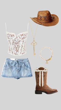 Concert Outfit Summer Country, Concert Outfit Cowboy Boots, Morgan Wallen Outfit, Woodstock Outfit, Country Thunder Outfits, Outfit Inspo Country, Outfit Cowboy Boots, Stagecoach Outfit