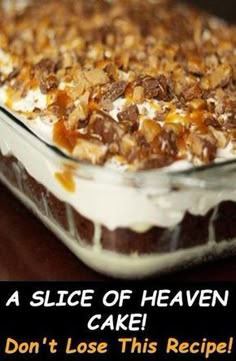 Slice Of Heaven Cake, Heaven Cake Recipe, Heaven Cake, Recipes Using Cake Mix, German Chocolate Cake Mix, Dessert Oreo, Cake Mix Desserts, Poke Cakes, Slice Of Heaven