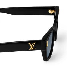 LOUIS VUITTON® - Lv Confidence Square Round Sunglasses - Black High End Sunglasses, Versace Glasses Frames Woman, Lv Sunglasses, Designer Glasses For Men, Ysl Sunglasses, Lv Damier, Louis Vuitton Gifts, Black Round Sunglasses, Sunglasses Mens