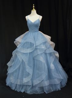 Prom Dresses Puffy, Junk Couture, Layers Skirt, Puffy Prom Dresses, Birthday Gowns, डिजाइनर कपड़े, Blue Ball Gown, Blue Ball Gowns, Long Formal Gowns