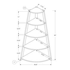 a drawing of a tower with measurements for the top and bottom section, as well as an