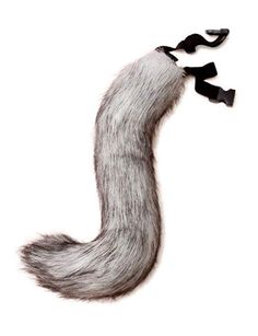 the tail of an animal with black bow ties