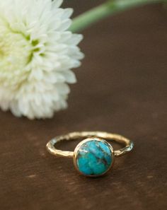 Turquoise Ring* Gold Vermeil Ring * Boho Ring* Blue Ring * Gypsy Ring * Handmade * Hippie * Gold Ring * Blue *Bohemian Jewelry BJR063 Turquoise Ring Gold, Hippie Ring, Blue Opal Earrings, Turquoise Jewellery, Turquoise Gold Ring, Hippie Rings, Silver Chain For Men, Ring Turquoise, Blue Ring