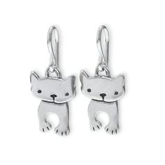 Cute kittens gaze outward in this adorable pair of earrings. They are 3/4 of an inch tall and made completely from sterling silver with solid sterling French ear wires. I ship First Class Mail with tracking in a cute gift box. In stock and ready to ship. Whimsical Silver Hypoallergenic Earrings, Cute Sterling Silver Dangle Earrings, Cute Sterling Silver Drop Earrings, Cute Silver Cat Design Earrings, Sterling Silver Cat Design Earrings For Gift, Cute Sterling Silver Earrings With Ear Wire, Silver Cat Design Dangle Earrings, Cute Sterling Silver Earrings For Everyday, Whimsical Sterling Silver Pierced Earrings