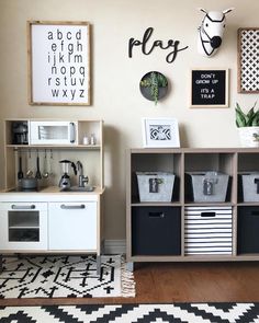 a living room filled with furniture and pictures on the wall