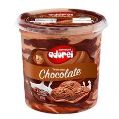 an ice cream container filled with chocolate pudding