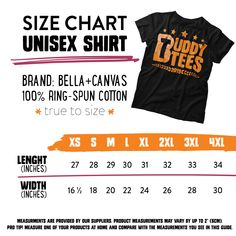 the size chart for women's t - shirts is shown in orange and black