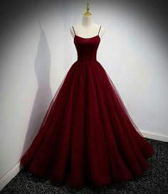 Red Prom Dresses Long Puffy, Cheap Red Prom Dress, Maroon Sweet 16 Dresses, Deep Red Ball Gown, Burgundy Sweet 16 Dresses, Dark Red Grad Dress, Quince Red Dresses, Red Prom Dress Ballgown, Red Dress Ballgown