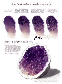 an image of how ruby paints go with crystals in purples and whitest colors