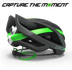 the helmet is designed to look like it's made out of green and black material