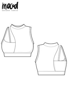 the front and back view of a cropped top