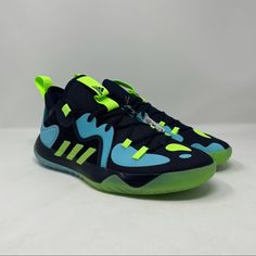 New Without Box Adidas Harden Stepback 2.0 Basketball Shoe Black Blue Green Gz2954 Multiple Sizes Never Worn Will Ship Same Or Next Day! Green Basketball Shoes, Adidas Iniki, High Top Basketball Shoes, Adidas Response, Festival Shoes, Athleisure Sneakers, Shoe Black, New Nike Air, Adidas Ultra Boost