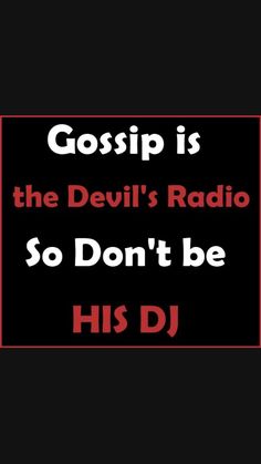 the devil's radio logo with text that reads gossip is the devil's radio so don't be his dj