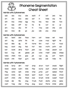 a printable worksheet for phonice segmentation with words and phrases