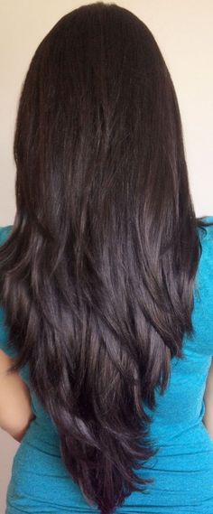 Diy Haircut, Long Layered Haircuts, Long Dark Hair, Hair Styler, Long Black Hair, Long Layered Hair, Haircuts For Long Hair, Long Layers, Long Hair Cuts