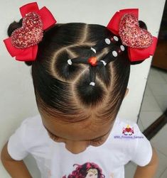 Black Baby Girl Hairstyles, Daughter Hairstyles, Valentines Hairstyles, Cute Toddler Hairstyles, Kids Hair Styles, Girl Hair Dos, Hairstyles Girl, Lil Girl Hairstyles