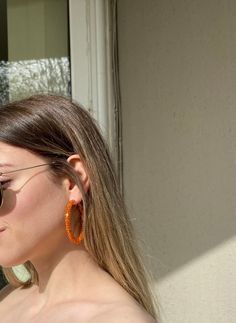 Summer Hoop Earrings - Gold Hoop with Orange Beads Gold plated hoops. You can use your orange hoop earrings in summer evenings, on the beaches, in parties, in celebrations... .All of my handmade products are ready to be shipped. .Shipped 1-2 business day. .EXPRESS SHİPPİNG .IMPORTANT: Please note that these are guidelines only - no delivery time is absolutely guaranteed - on occasions items sent by airmail can take longer than the guideline times due to customs delays that are beyond my control. Summer Party Hoop Jewelry, Summer Small Hoop Beaded Earrings For Pierced Ears, Orange Earrings For Summer Beach Outings, Orange Earrings For Summer Beach Occasion, Orange Earrings For Summer Beach, Orange Earrings For Beach In Summer, Colorful Beads Hoop Earrings For Beach, Colorful Beaded Hoop Earrings For Beach, Orange Small Hoop Earrings For Summer