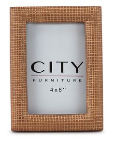 the city furniture 4x6 photo frame is made from wood and has a woven pattern