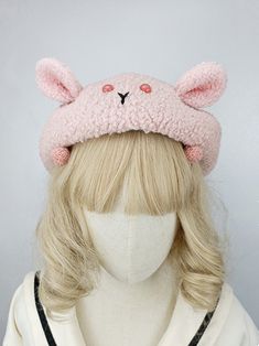 This price is for a beret, others are not included. Pink Beanie Mini Hat For Spring, Pink Cat Ears Hat For Winter, Pink Winter Hat With Cat Ears, Cute Pink Headband One Size Fits Most, Trendy Pink Flat Cap, Adjustable Pink Winter Headband, Kawaii Pink Cap, Cute Pink Mini Cap, Pink Kawaii Hat One Size Fits Most