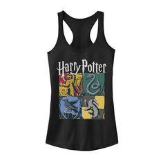 a women's harry potter tank top with hog potter images on the front and back