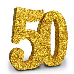 the number fifty five in gold glitter