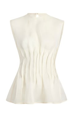 Westin Pleated Silk Top By Khaite | Moda Operandi Soft Cut, Silk Top, Look Cool, Moda Operandi, Vestidos De Fiesta, Pullover Styling, Fashion Inspo Outfits, Haute Couture, Sleeveless Top